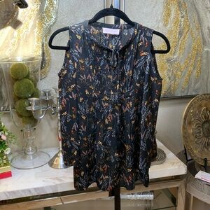 Philosophy Black Floral Sleeveless Blouse